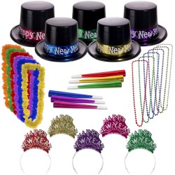 Midnight Metallic New Year's Eve Party Kit for 50 People 