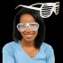 White Slotted Shutter Eyeglasses 